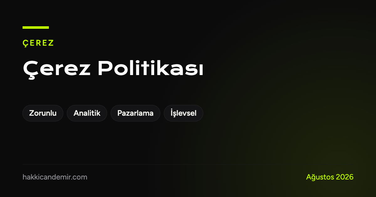 Çerez politikası: zorunlu, analitik, pazarlama ve işlevsel çerez türleri
