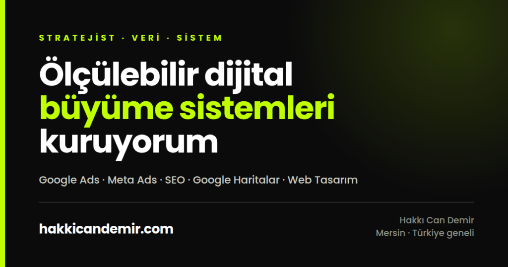 İletişim, Hakkı Can Demir, Mersin merkezli dijital pazarlama danışmanı